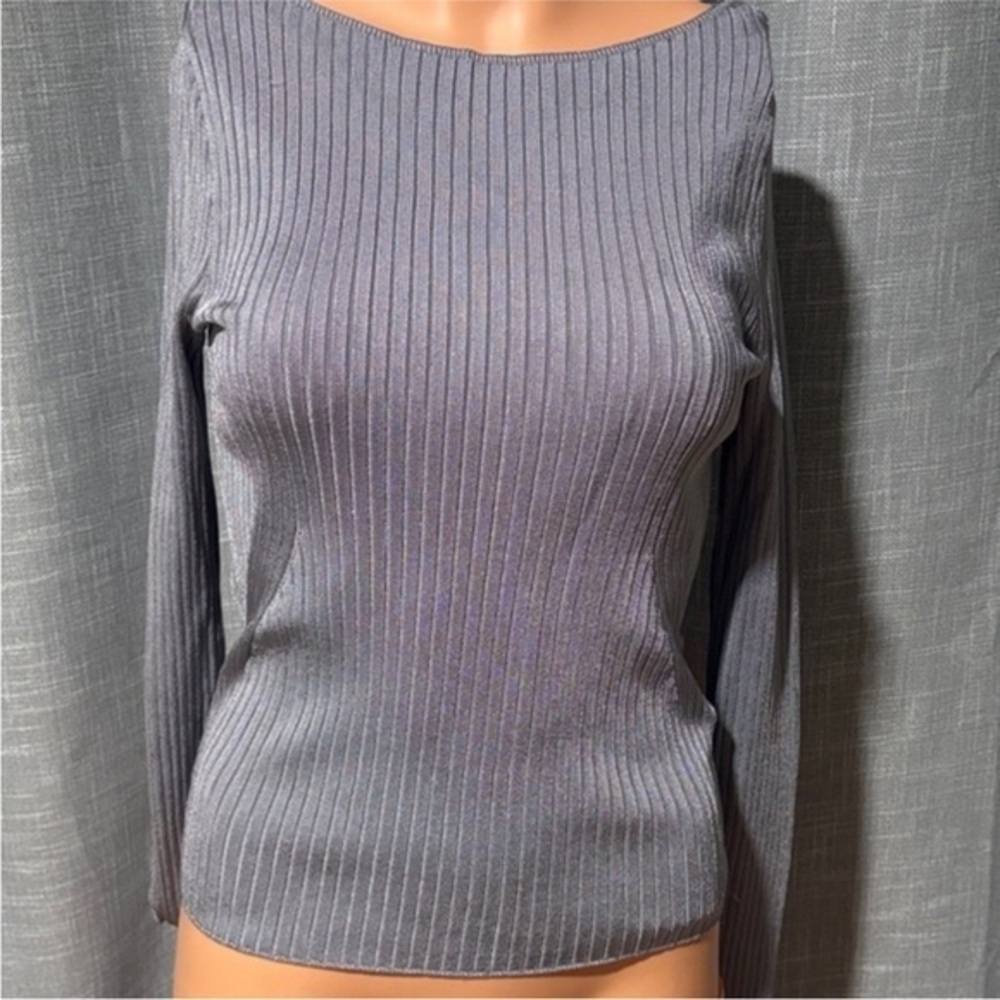 American Eagle Outfitters Gray Ribbed Top